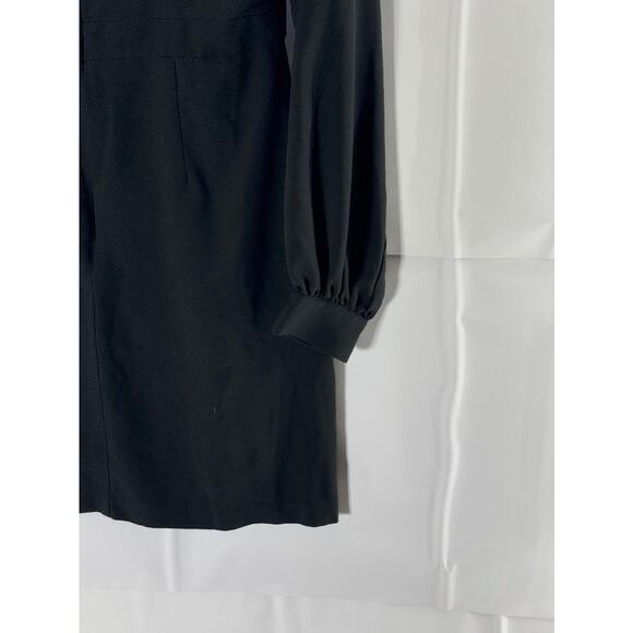 HUTCH Women's Black Solid Button-Shoulder Detail Long Sleeve Mini Dress SZ 8 - Picture 5 of 8